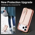 thumbnail image 3 of Tianyeda Crossbody Wallet Phone Case for iphone 17Pro， PU Leather Case Back with Card Slot Magnetic Clasp Kickstand wrist holder RosePink, 3 of 5