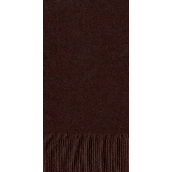 200 - (4 Pks of 50) 2 Ply Plain Solid Colors Dinner Hand Towel Napkins Paper - Brown