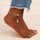thumbnail image 3 of UBIUO Tobillera para mujer, ajustable, de playa, de aleación de oro, con cadena para el pie, pulsera, joyería, regalo, D: Oro, piña, 3 of 5