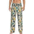 thumbnail image 2 of Lsque Vintage Leaves Print Men's Pajama Pants, Lounge Pant - Comfortable Home Wear,Elastic Waistband, Stylish Design-XX-Large, 2 of 9