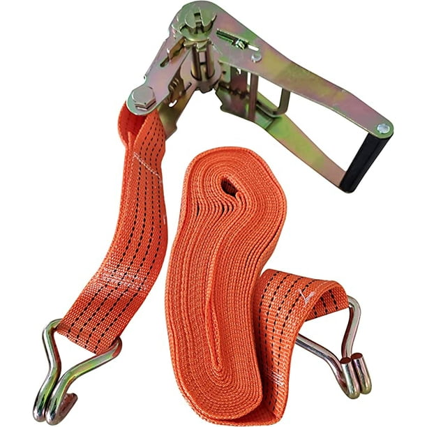 H.D. Cargo Ratchet Strap with Double Steel Hook Type (4,000 Lbs