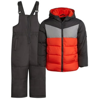 Zero Xposur Toddler Boys Blue Pixel Snowsuit Coat & Snow Bibs Set