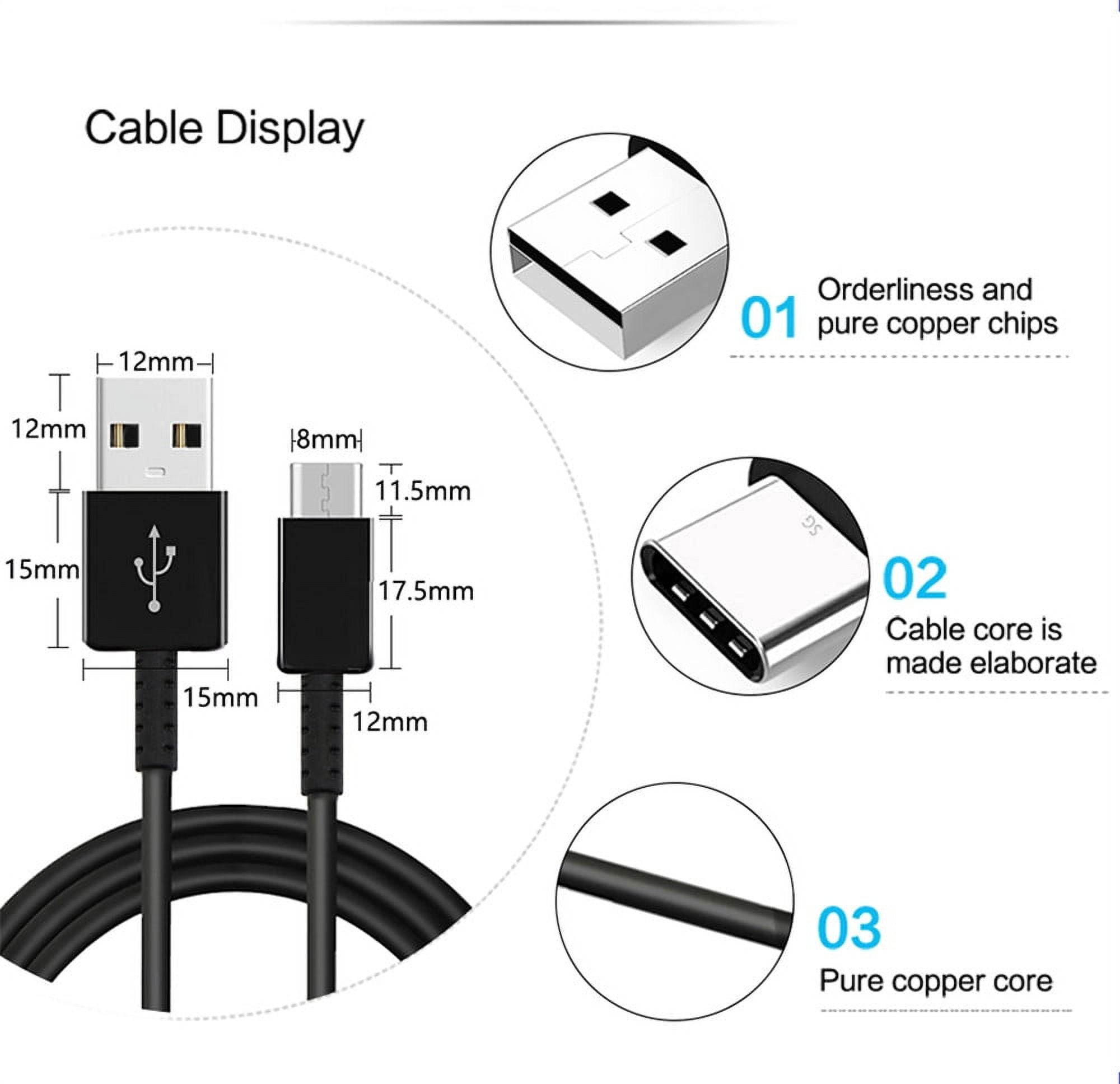 OEM Samsung Fast Charger, Adaptive Fast Quick Charge Wall Charger with 6 FT Type C Cable Compatible with Samsung Galaxy Note20 / 10 / 10+ / 9 / 8, Galaxy S23, S22, S21, S20, S10, S9, S8, Black