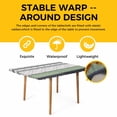 thumbnail image 4 of Green Stripes Abstract Table Cloths for 6 Foot Rectangle Tables, Geometric Spring Flowers Rustic Patio Waterproof Elastic Fitted Tablecloths, Washable Rectangular Table Cover for Camping, 4 of 8