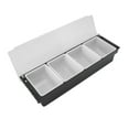 thumbnail image 2 of Condiment Caddy Durable Plastic Transparent Lid Detachable Design Multifunction Bar Fruit Caddy for Vege Fruit Seasoning 4 Compartments, 2 of 10