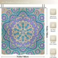 thumbnail image 5 of Cute Colorful Mandala In Purple Blue and Gold Shower Curtain，Washable Waterproof Bathroom Shower Curtain Set With Hooks,71x71 Inch, 5 of 5
