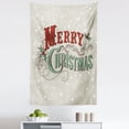 thumbnail image 1 of Christmas Tapestry, Xmas Stars and Snowflakes Backdrop Retro Lettering, Fabric Wall Hanging Decor for Bedroom Living Room Dorm, 5 Sizes, Eggshell Sea Green Ruby, by Ambesonne, 1 of 1