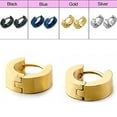thumbnail image 3 of Anvazise 1 Pair Fashion Cool Men's Stainless Steel Huggie Hoop Earrings Casual Jewelry Golden size 5, 3 of 13