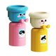 thumbnail image 3 of Vaso y soporte para cepillo de dientes, soporte para vaso de lavado, estante decorativo a prueba de polvo para enjuague bucal, organizador colgante de 2 piezas rosa amarillo, 3 of 8