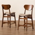 thumbnail image 4 of Baxton Studio Katya Sand Walnut Brown Finished Wood 2-Piece Counter Stool Set, 4 of 8