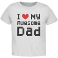 thumbnail image 5 of Old Glory Toddler Father's Day I Heart My Awesome Dad 8 Bit Pixel Short Sleeve Graphic T Shirt, 5 of 6