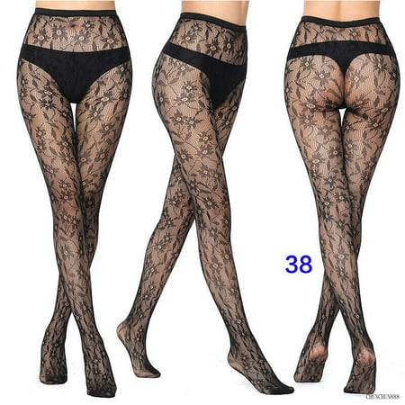 

NEW Black Patterned Fishnet Tights Ladies Womens Pattern Lace Pantyhose Floral