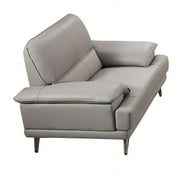 American Eagle Furniture Leather Accent Chair in Gray