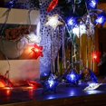 thumbnail image 6 of AWULZFENGGG Independence Day Red White Blue Lights Indoor Star String Lights For Independence Day Snowflake Icicle Lights Outdoor Battery Operated Outdoor String Lights Bright String Christmas Lights, 6 of 6