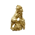thumbnail image 3 of Estatua de león de pie, pequeña figura decorativa, accesorio de escritorio, decoración de mesa. oro, 3 of 9