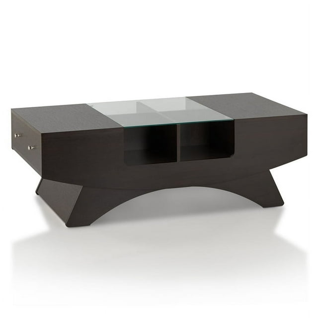 Furniture of America Mitch Wood Storage Coffee Table in Espresso