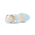 thumbnail image 4 of BLISSFUL STEP Women's Platform Heels Chunky Heel Slingback Open Toe Sandals Sky Blue 7.5, 4 of 8