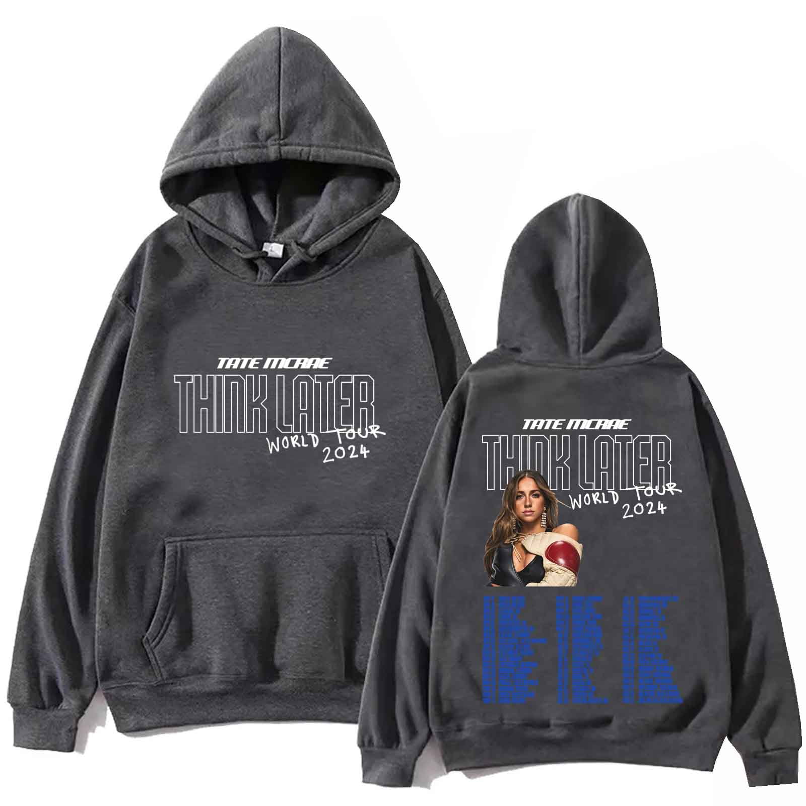Sweat à Capuche Officiel Tate McRae Tour 2025 - Merch Concert - Taille XL - Personnalisable