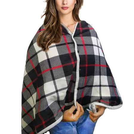 

Newest Women s Fashionable Heating Warm Plaid Shawl In Winter