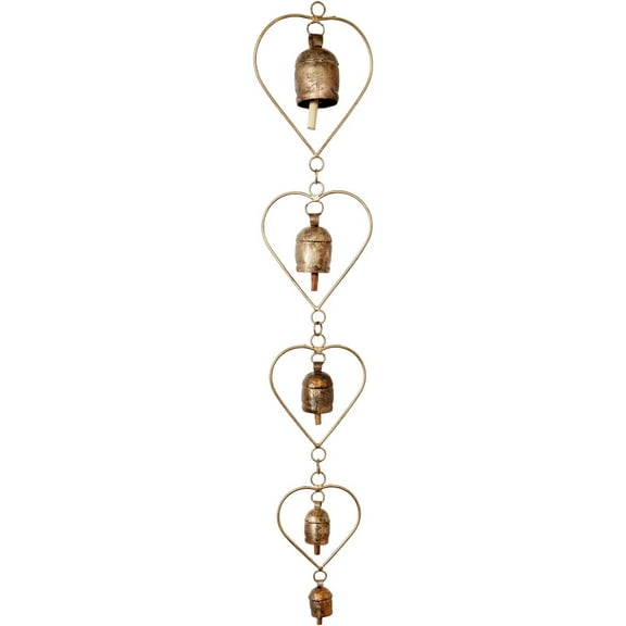 Heart Rustic Bells Large Memorial Wind Chimes for Loss of Loved One