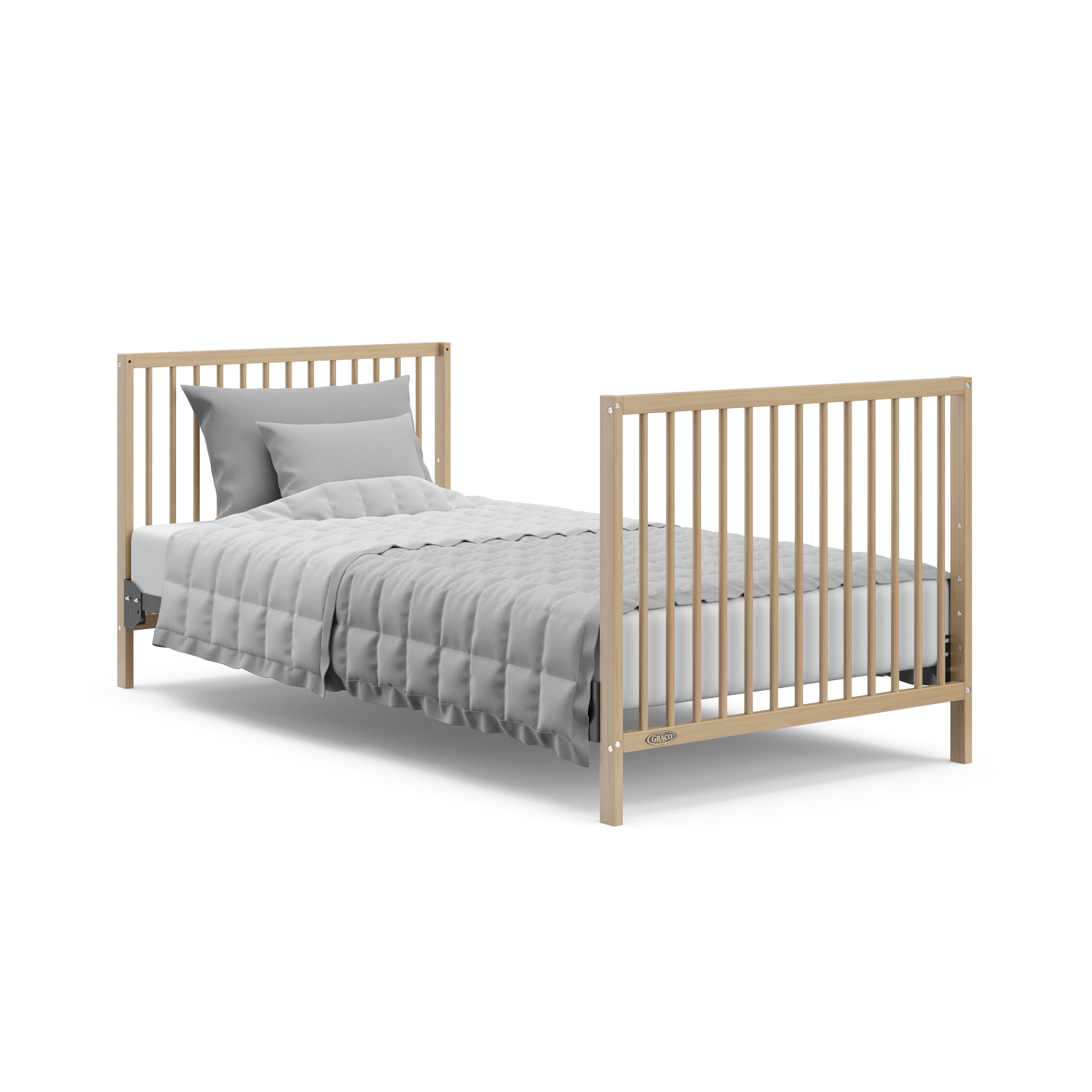 Graco Teddi 4-in-1 Convertible Mini Baby Crib with Mattress, Driftwood