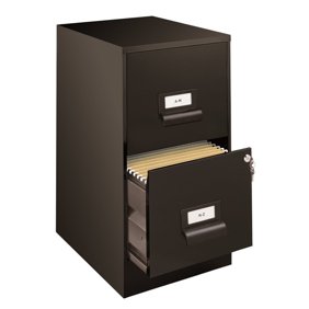 Lorell 2 Drawers Steel Vertical Lockable Filing Cabinet Black Walmart Com Walmart Com