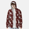 thumbnail image 2 of Rocae Plaid Reindeer Snowflakes Breathable Sun Protection Hoodie Quick-Dry Lightweight Long Sleeve Hoodie Unisex Running Sports Shirt-X-Large, 2 of 7