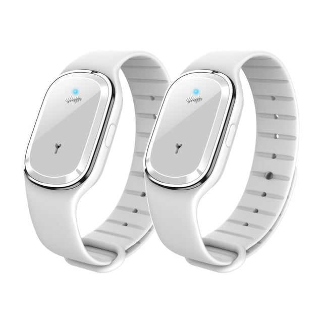 Pulsera repelente de mosquitos ultrasónica, pulsera repelente de mosquitos recargable por USB adecuada para adultos y niños, paquete de 2