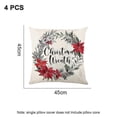 thumbnail image 2 of Christmas Wreath Throw Pillow Covers Winter Holiday Decorations Cushion Cover Set Of 4, 2 of 5