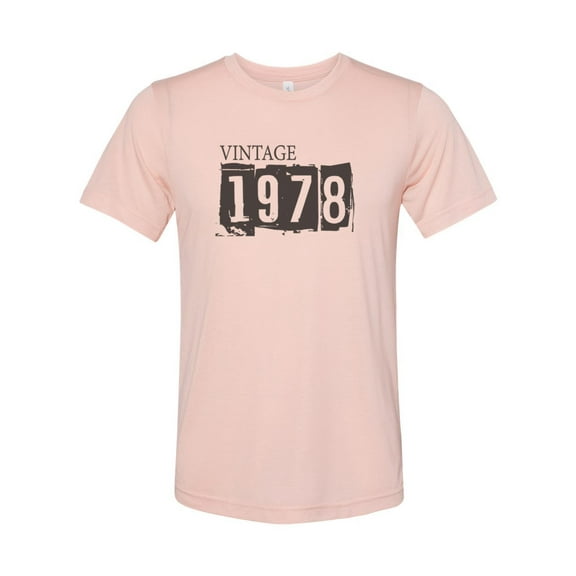 "Vintage 1978, 1978 Shirt, Unisex, Born In 1978, Soft Bella Canvas, Sublimation, 1978, 1978 Tee, Gift For Her, Birthday Gift, Peach, LARGE"
