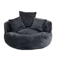 thumbnail image 4 of 42.5''W Chenille Bean Bag Chairs, Chenille Soft Lazy Sofa Chair, Bean Bag Chair For Adults & Kids To Gaming,Reading,And Watching TV,Living Room, Bedroom,Office Room(Black), 4 of 8
