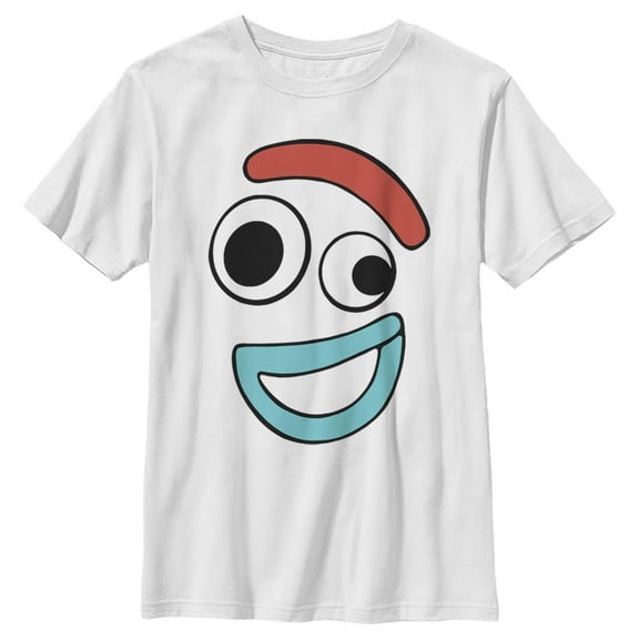Boy's Toy Story Forky Smiling Face Graphic Tee White Small