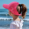 thumbnail image 4 of RTKFRFLM Girls Ponytail Baseball Cap Criss-Cross High Bun Summer Sun Hat Hot Pink One Size, 4 of 5
