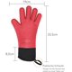 thumbnail image 2 of Guantes de silicona para horno, guantes de cocina antideslizantes con forro de algodón suave, guantes hasta 250 °C, rojos, 2 of 5