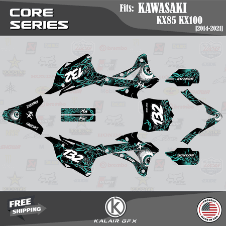 Kalair GFX Graphics Kit for Kawasaki KX85 (2014-2023) Core Series Kalair GFX Graphics Kit for Kawasaki KX85 (2014-2023) Core Series