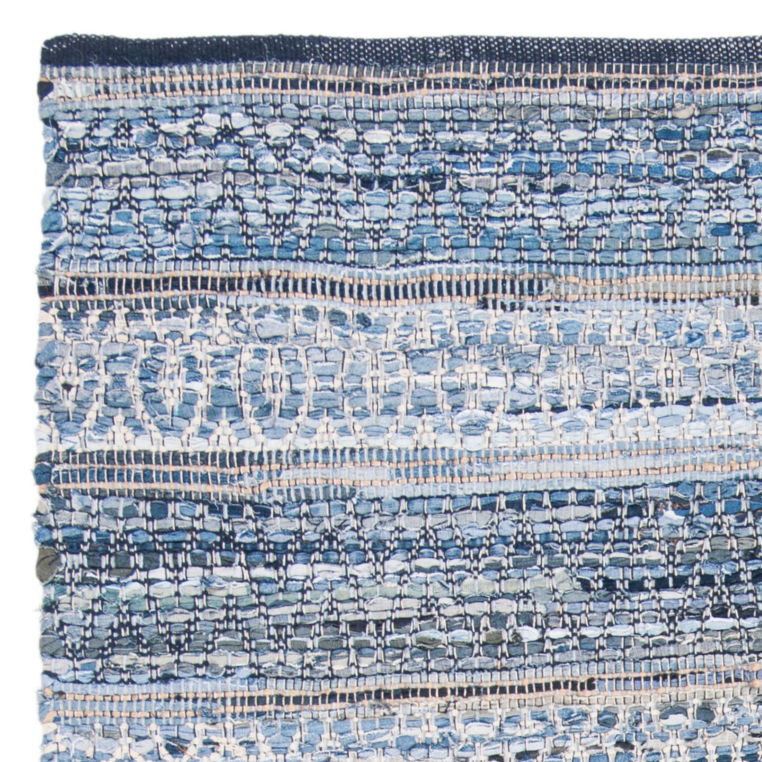 SAFAVIEH Montauk Nicholas Braided Striped Area Rug, Blue, 5' x 8'