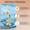 thumbnail image 4 of 14G Titanium Floating Belly Button Rings for Women Flat Back Belly Rings 8/10/12/14mm Belly Piercing Jewelry, 4 of 8