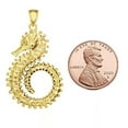 thumbnail image 3 of 925 Sterling Silver Yellow Gold Plated 1mm Cable Chain Necklace w/ Seahorse Pendant, 3 of 4
