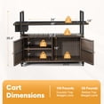 thumbnail image 2 of Planntonneo Wicker Outdoor Bar Cart Table Patio Console Storage Cabinet BBQ Grill Carts Buffet with Wheels, Brown, 2 of 9