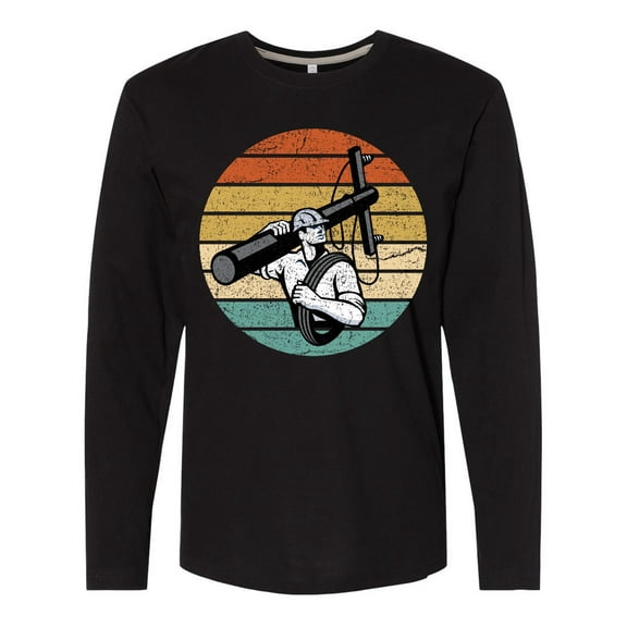 Inktastic Lineman Retro Line Worker Long Sleeve T-Shirt