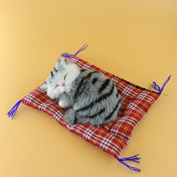 Juguete de animales de peluche de gato de simulación llamará con alfombra de tela gato durmiente el muñeco de peluche regalos para niños Wmkox8yii shdjk7092