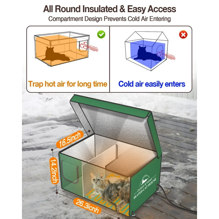 Clawsable Indestructible Winter Cat House Waterproof Insulated Outdoor Shelter Large Small Warm Walmart