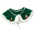 thumbnail image 3 of Bufanda de punto hecha a mano para mascotas, collares de bandana de gato navideño, accesorios para collar de gatito, lindos collares navideños, capa p Verde S, 3 of 8