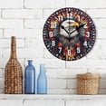 thumbnail image 3 of Yayeee 10" Wall Clock Battery Operated Quartz Round Silent Non-Ticking Home Decor, Brown Abstract Eagle, 3 of 6