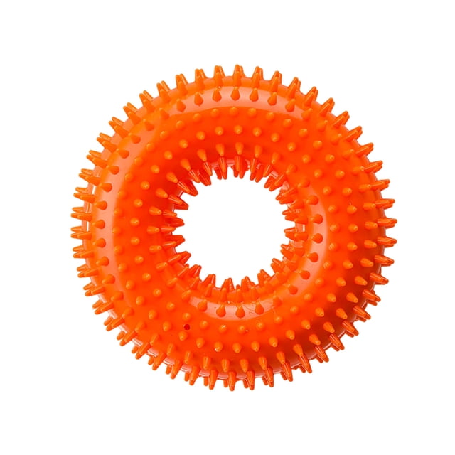 Durable Squeaky Spiky Ring Chew Toy Interactive Training Teething For Puppies And Adult Dogs Indoor Outdoor Activity