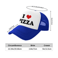 thumbnail image 3 of I Heart Pizza Love Food Funny Trucker Hat Mesh Cap Unisex Blue, 3 of 5