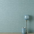thumbnail image 3 of Mephi Teal Grasscloth Wallpaper, 3 of 5