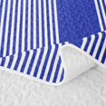 thumbnail image 5 of Castle Fairy Bohemian Thin Vertical Stripe Quilt Full 3-Piece,Boho Wide Band Full Bedspread Sets,Navy White,1 Coverlet and 2 Pillowcases, 5 of 7
