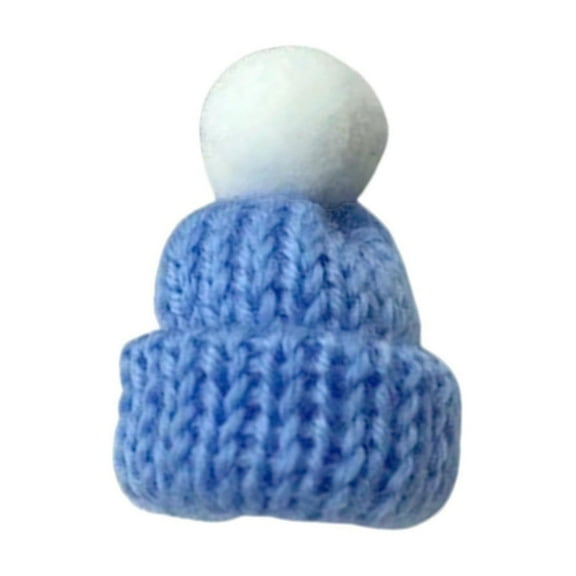 Fgnfyis Mini Knitted Little Hat Diy Doll Toy Accessories Finger Decoration Hat for Kids Santa Hat Blue