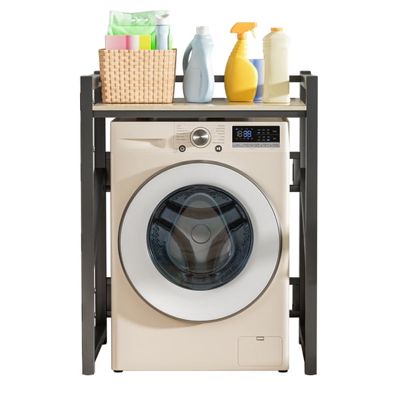 Queroig Over The Washer Storage Shelf, Washing Machine Storage Utility Rack with Countertop, Height Adjustable Washing Machine Storage Stand